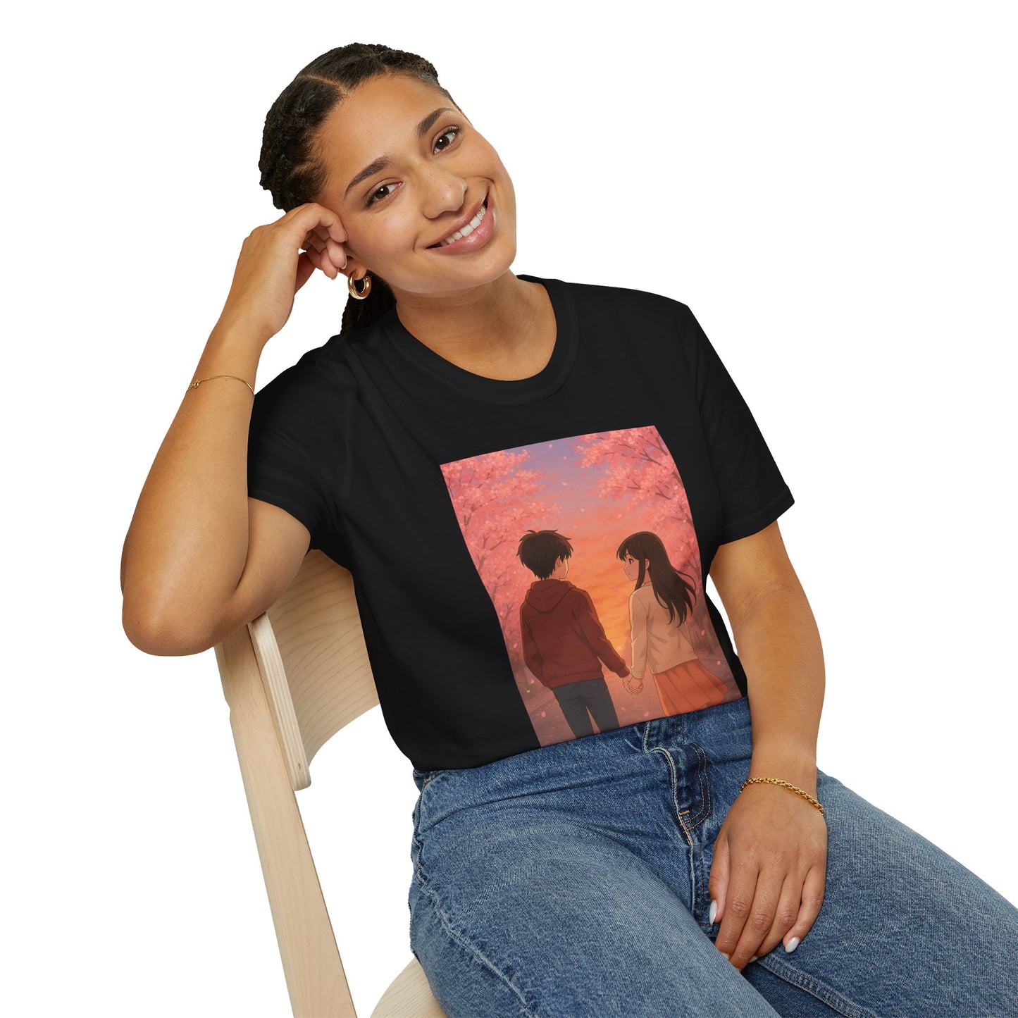 Korean Text and Anime Soft style T-Shirt