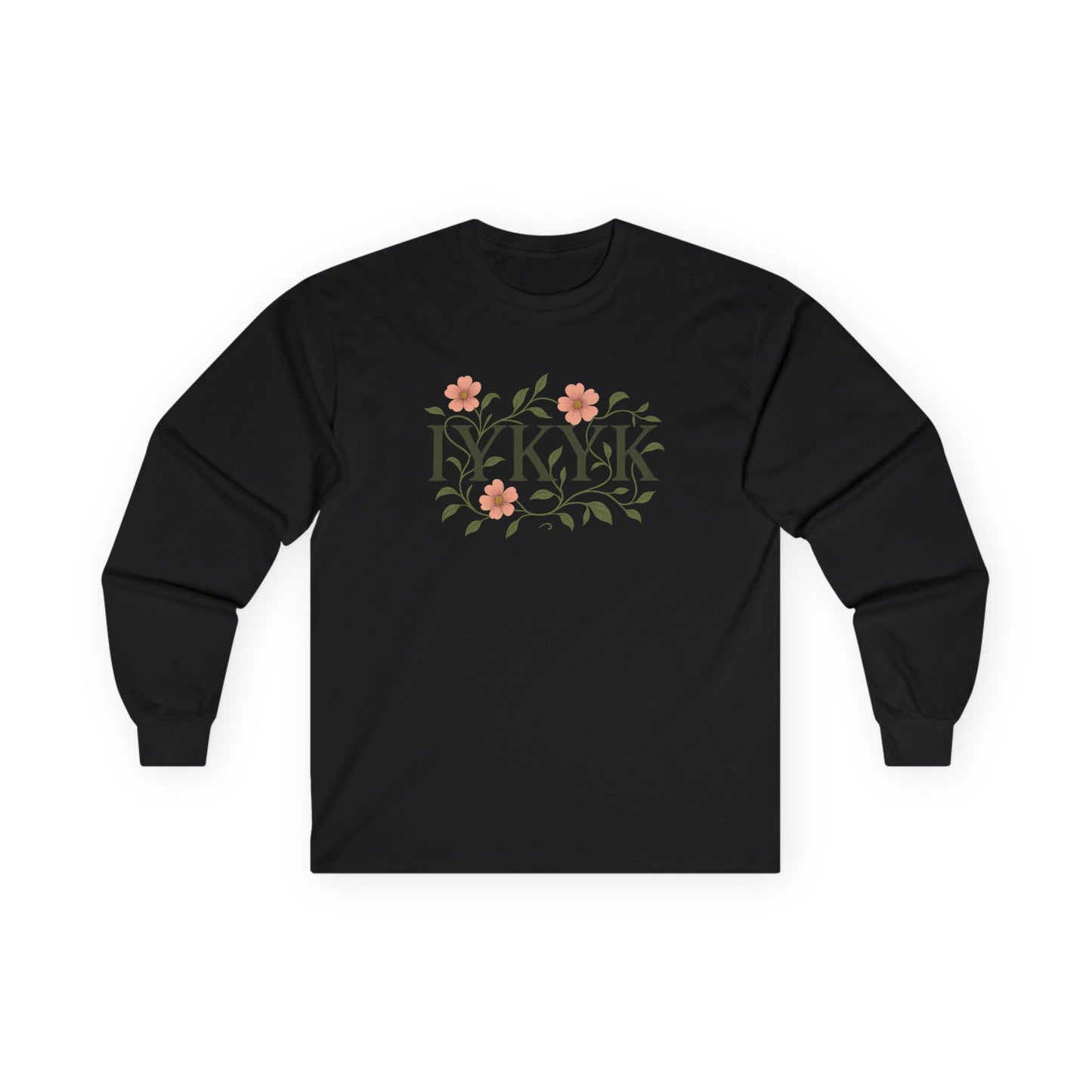IYKYK Floral Long Sleeve Tee - Casual Comfort for Every Season, Gifts for Friends, Spring Outfits, Unisex Style, IYKYK Design
