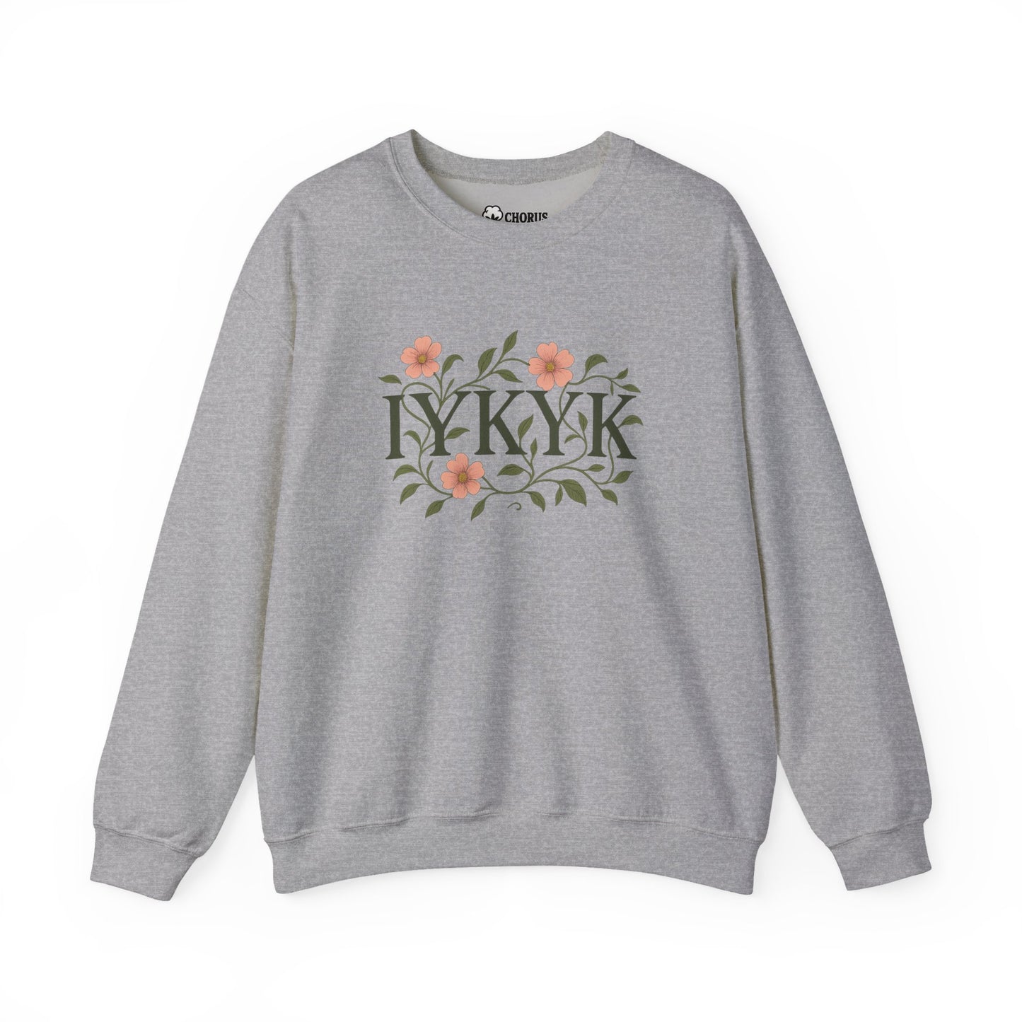 Floral IYKYK Crewneck Sweatshirt, Cozy Sweatshirt, Unisex Apparel, Gift for Her, Spring Fashion, Everyday Casual Wear