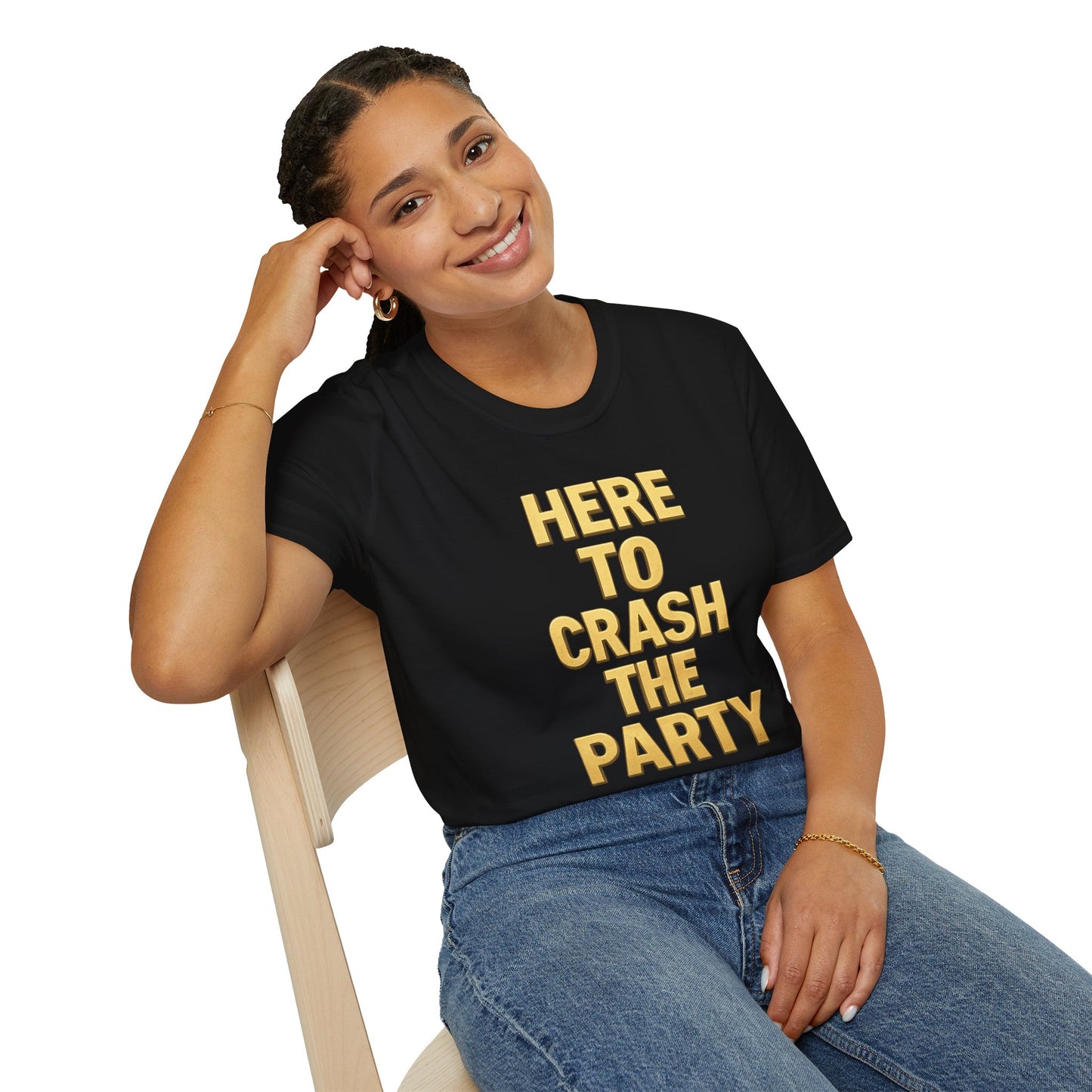 Softstyle T-Shirt - Party Crasher Design for Fun Events and Celebrations