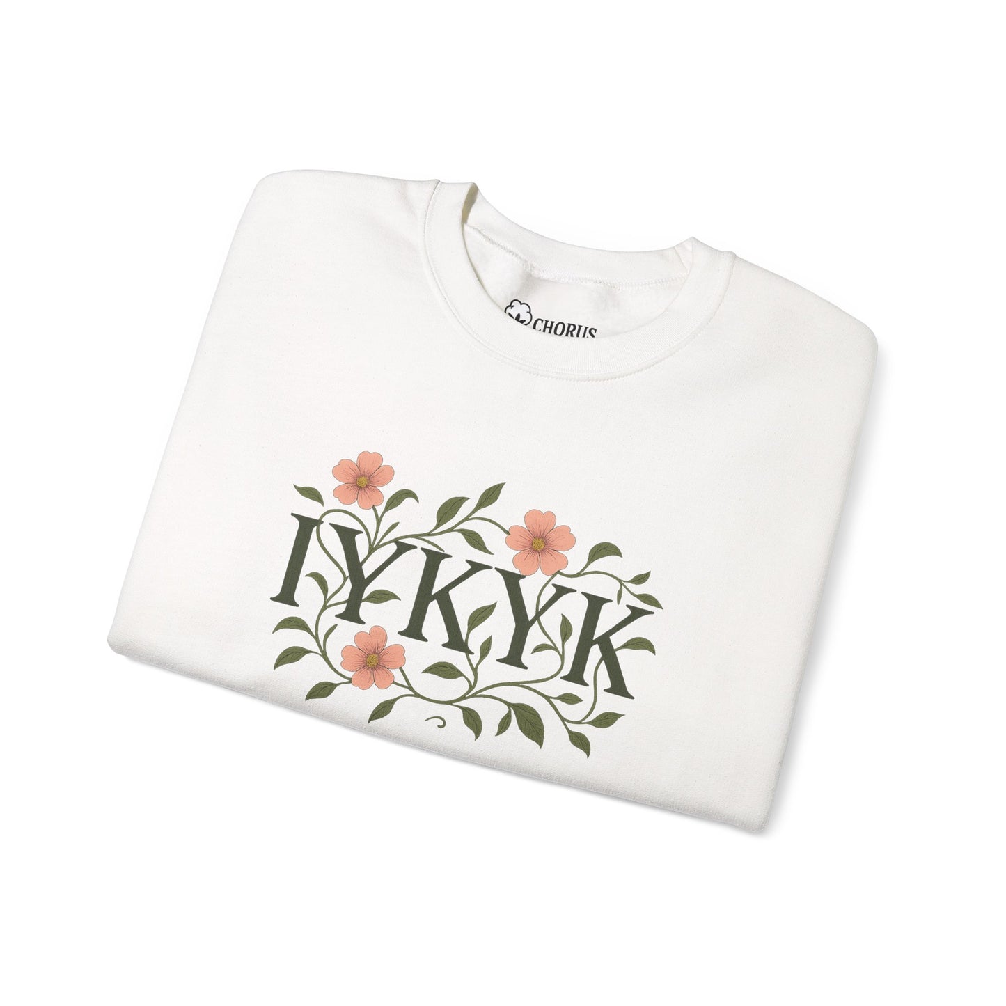 Floral IYKYK Crewneck Sweatshirt, Cozy Sweatshirt, Unisex Apparel, Gift for Her, Spring Fashion, Everyday Casual Wear