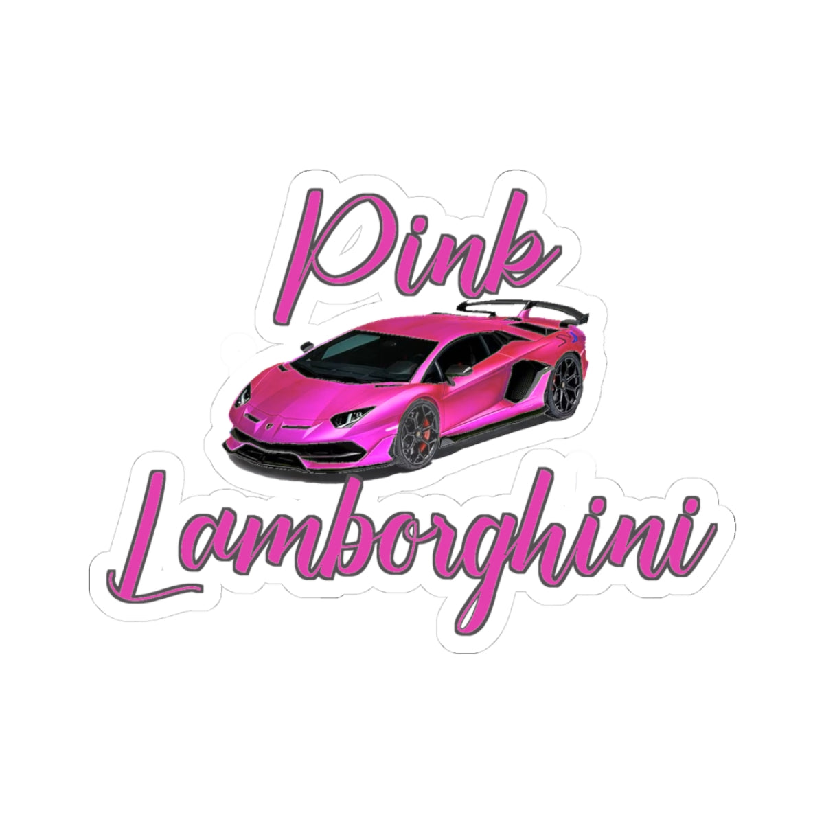 Pink Lamborghini Cut Stickers - Cool Car Decals, Laptop Stickers, Automotive Gifts, Pink Lamborghini Decor, Gift for Car Lovers