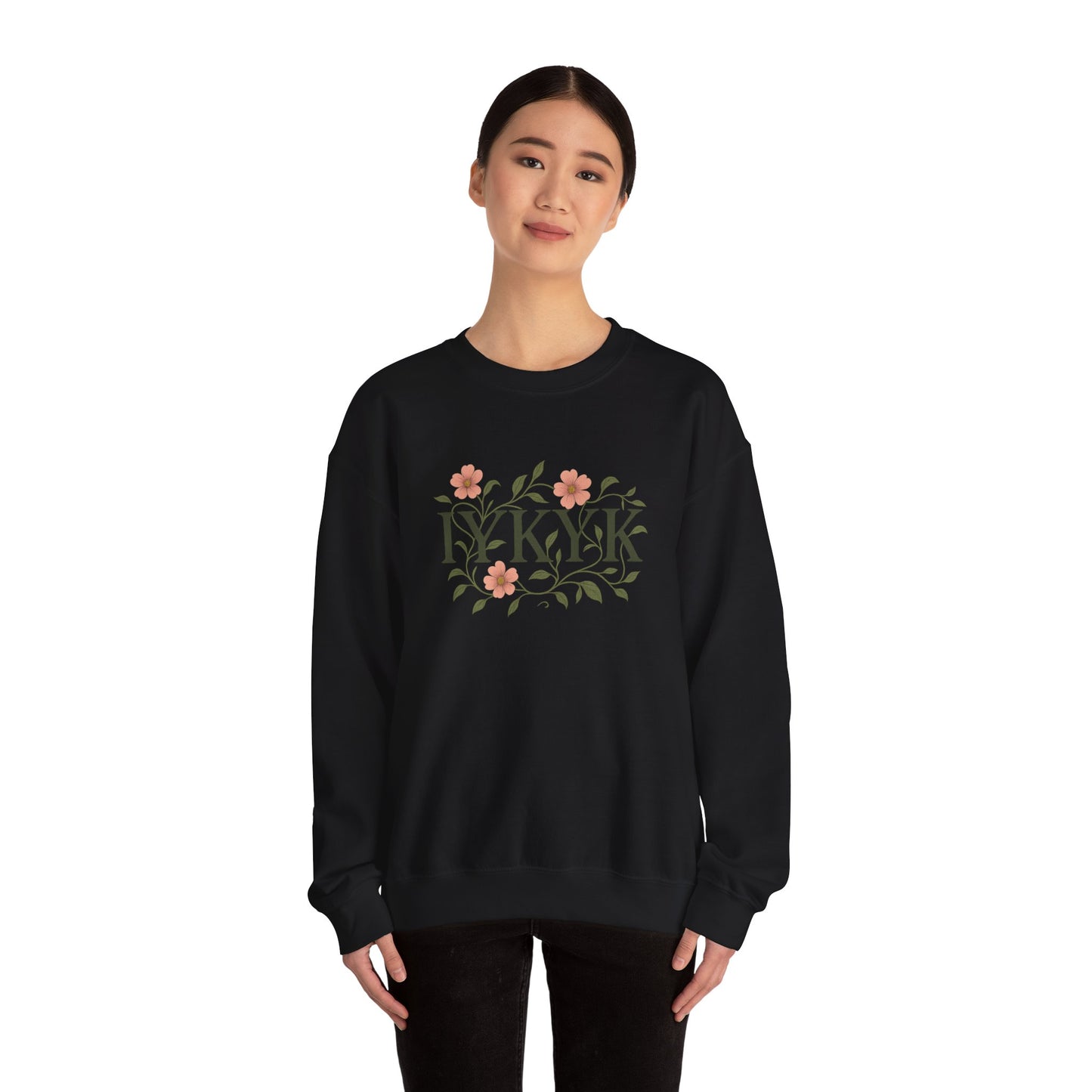 Floral IYKYK Crewneck Sweatshirt, Cozy Sweatshirt, Unisex Apparel, Gift for Her, Spring Fashion, Everyday Casual Wear