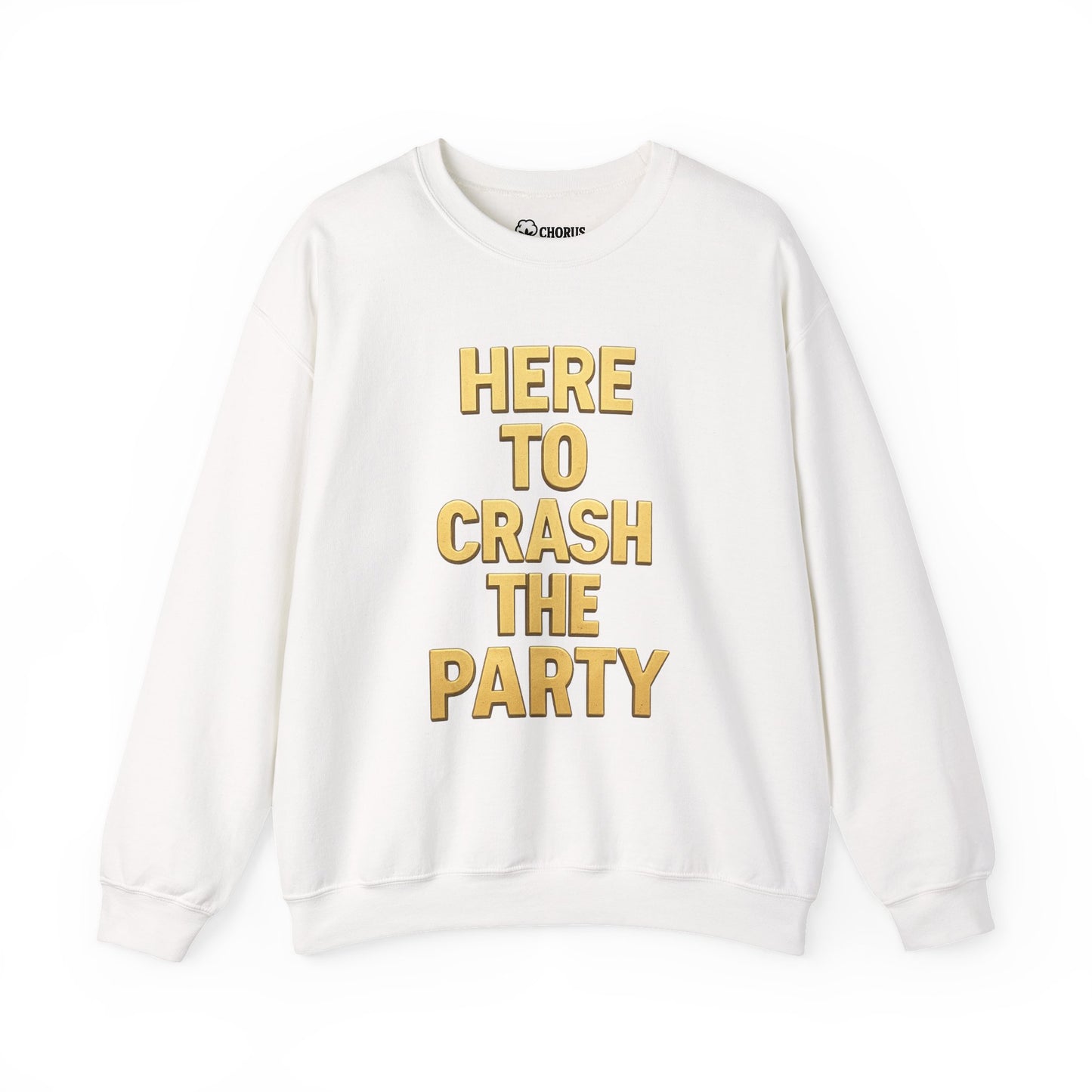 Crewneck Sweatshirt - Party Crasher Design, Cozy Sweatshirt, Unisex Apparel, Spring Fashion, Everyday Casual Wear