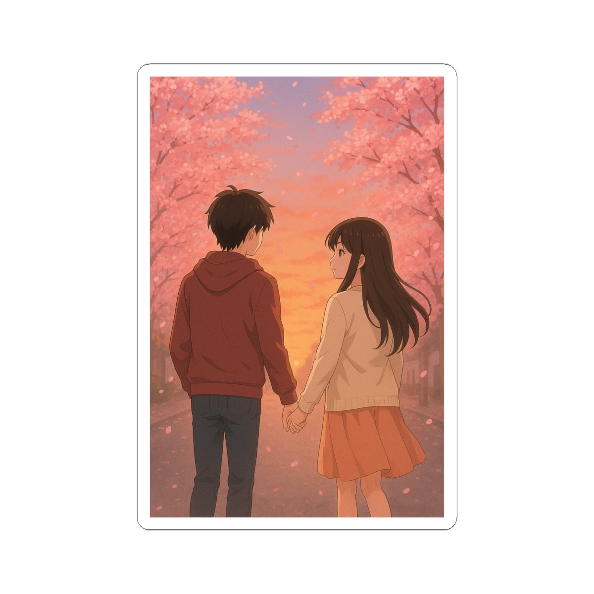 Romantic Kiss-Cut Stickers for Lovers, Cute Anime Couple, Personalized Gifts, Laptop Decor, Love Quotes, Valentine’s Day