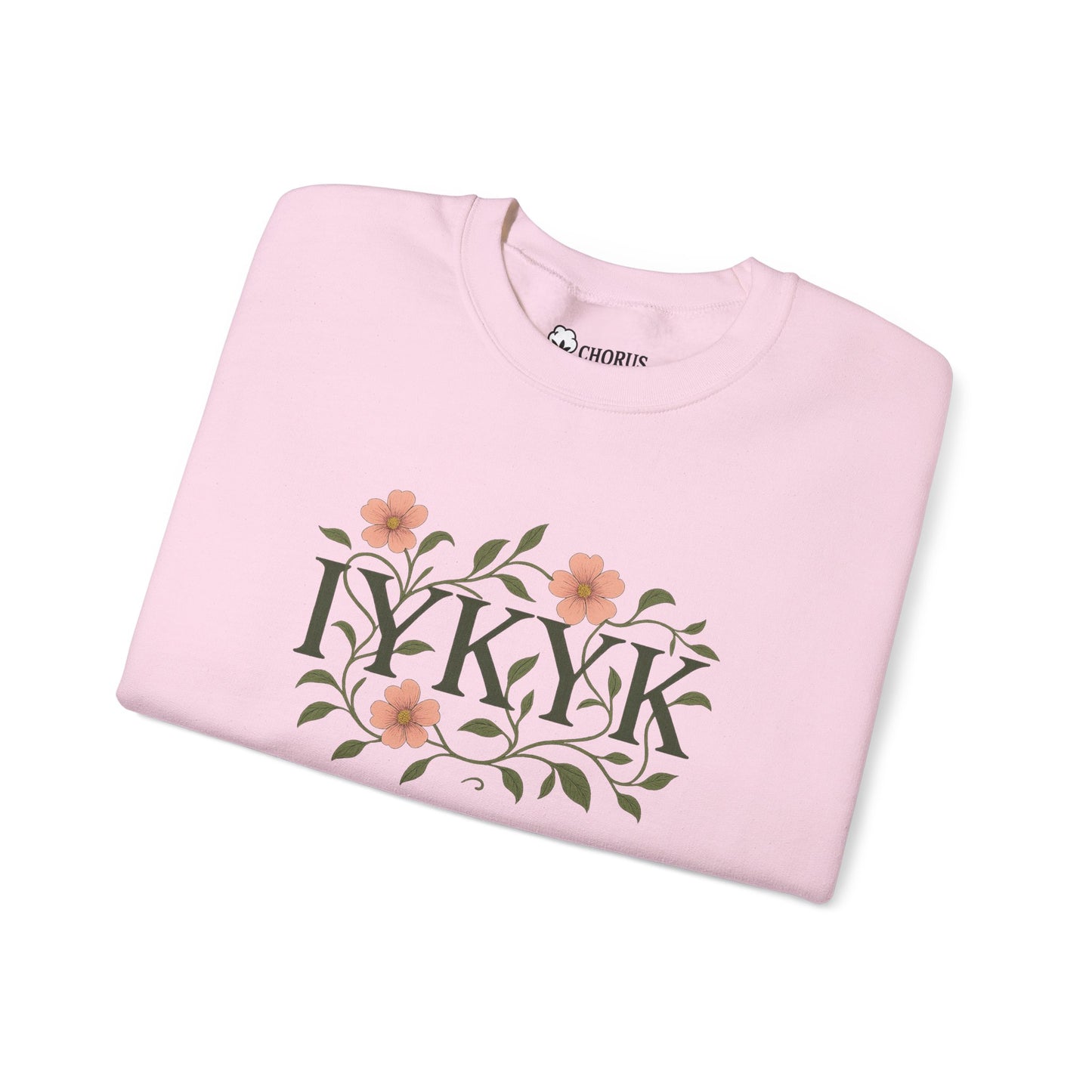 Floral IYKYK Crewneck Sweatshirt, Cozy Sweatshirt, Unisex Apparel, Gift for Her, Spring Fashion, Everyday Casual Wear