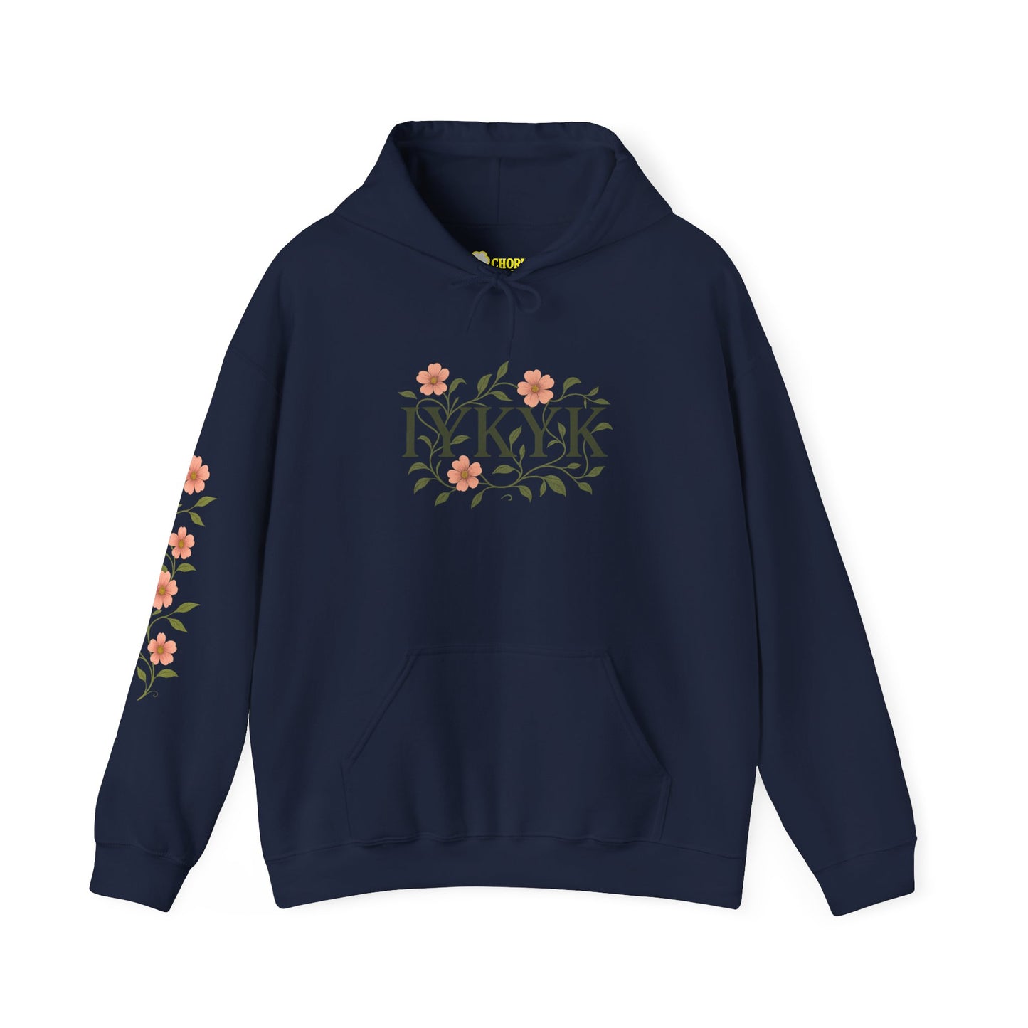 IYKYK Floral Hoodie | Cozy Unisex Sweatshirt for All Seasons, Gifts for Friends, Birthday, Everyday Wear, Flower Design