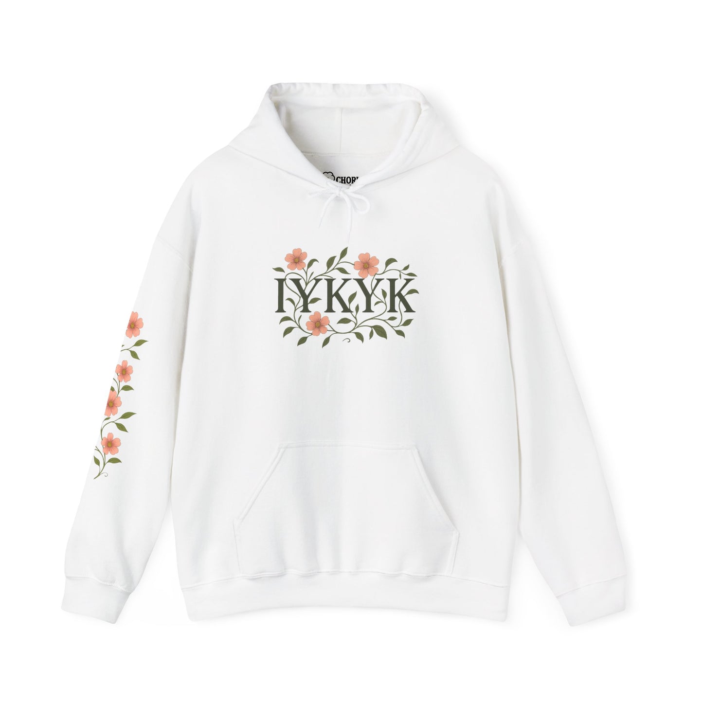 IYKYK Floral Hoodie | Cozy Unisex Sweatshirt for All Seasons, Gifts for Friends, Birthday, Everyday Wear, Flower Design