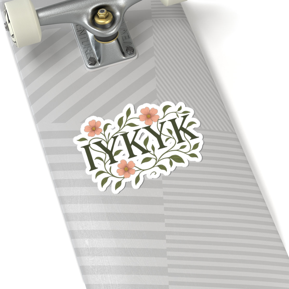 IYKYK Floral Kiss-Cut Sticker — Aesthetic Laptop & Water Bottle Decal