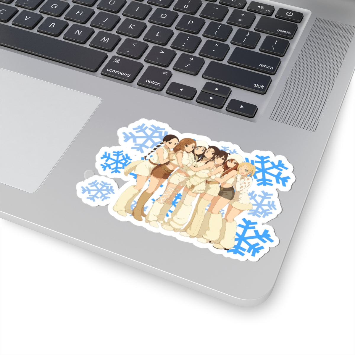 Winter Theme Kiss-Cut Stickers, Anime Style Decor, Laptop Decals, Snowflake Stickers, Pop Culture Accessories, Gift for Fans