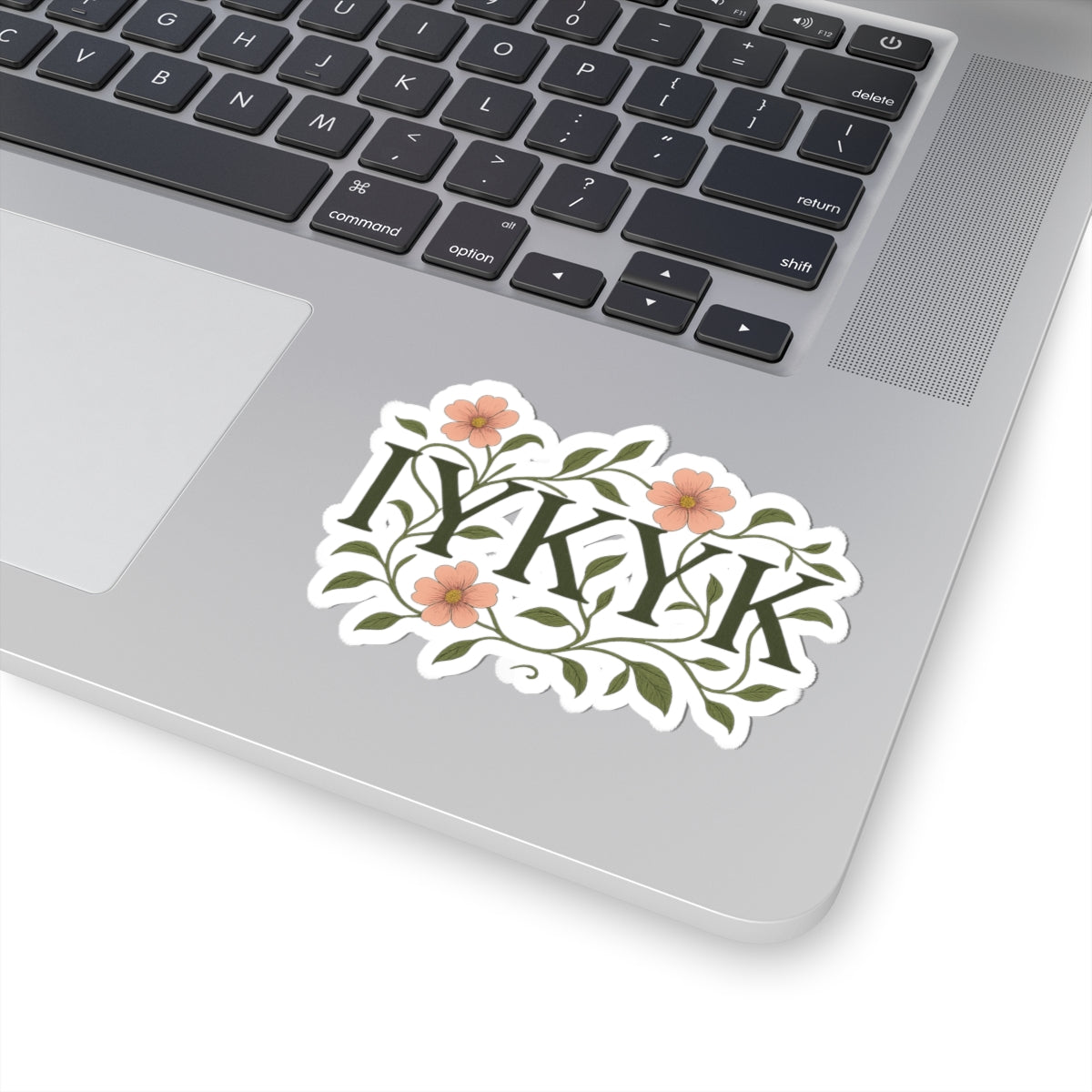 IYKYK Floral Kiss-Cut Sticker — Aesthetic Laptop & Water Bottle Decal