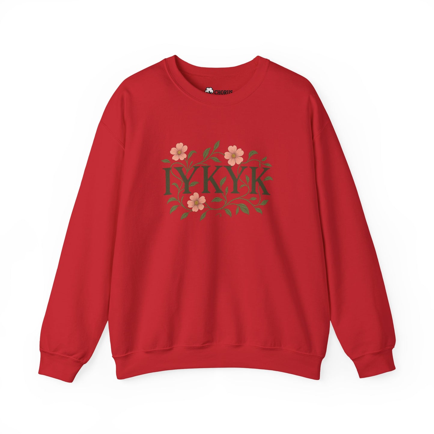 Floral IYKYK Crewneck Sweatshirt, Cozy Sweatshirt, Unisex Apparel, Gift for Her, Spring Fashion, Everyday Casual Wear