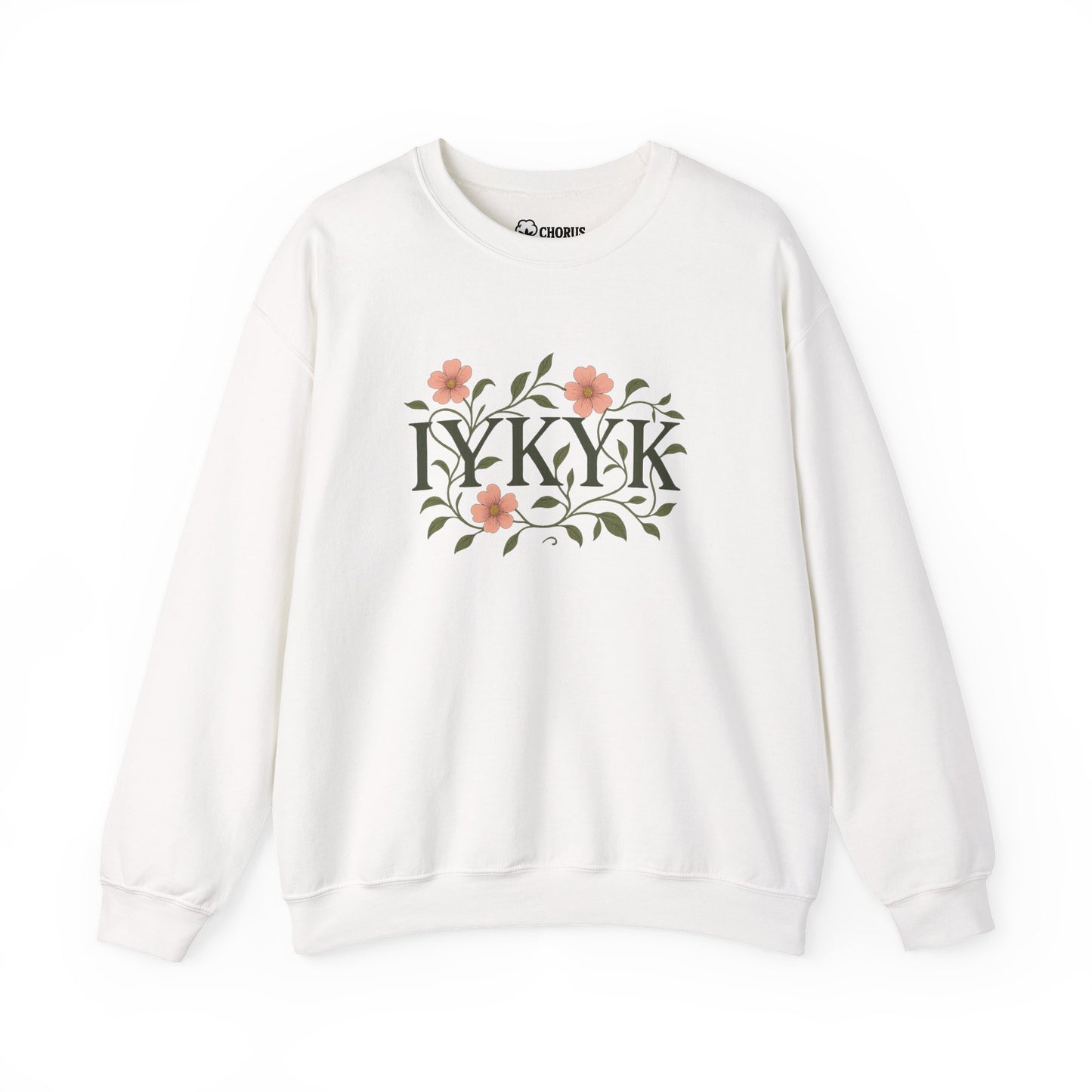 Floral IYKYK Crewneck Sweatshirt, Cozy Sweatshirt, Unisex Apparel, Gift for Her, Spring Fashion, Everyday Casual Wear