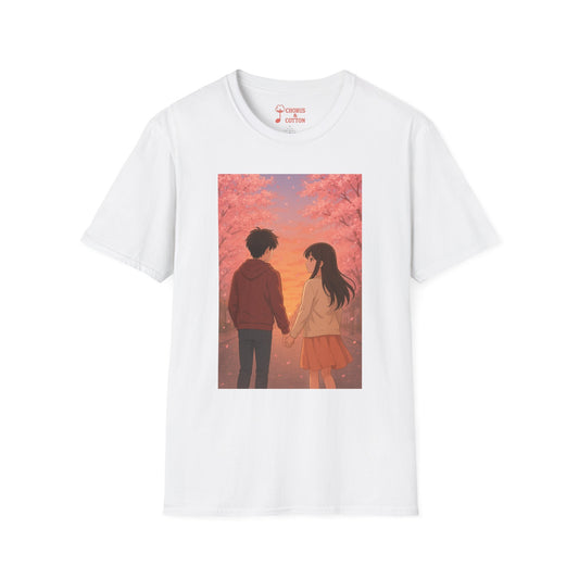 Korean Text and Anime Soft style T-Shirt
