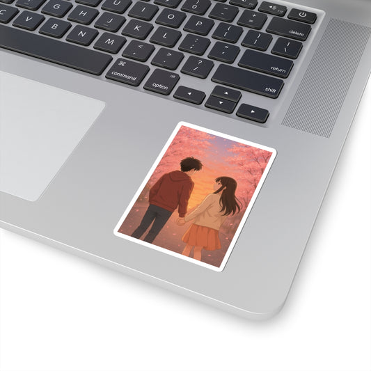 Romantic Kiss-Cut Stickers for Lovers, Cute Anime Couple, Personalized Gifts, Laptop Decor, Love Quotes, Valentine’s Day