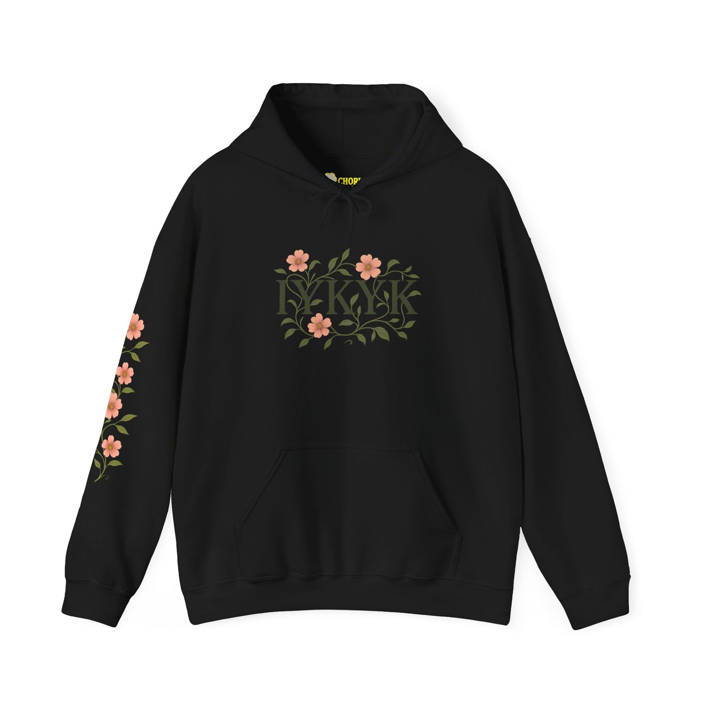 IYKYK Floral Hoodie | Cozy Unisex Sweatshirt for All Seasons, Gifts for Friends, Birthday, Everyday Wear, Flower Design
