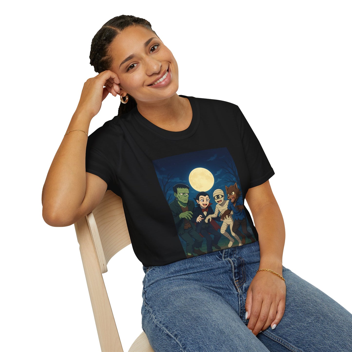 Anime Monster Party T-Shirt | Halloween Costume Tee, Fun Graphic Shirt, Gift for Halloween Lovers, Casual Party Wear