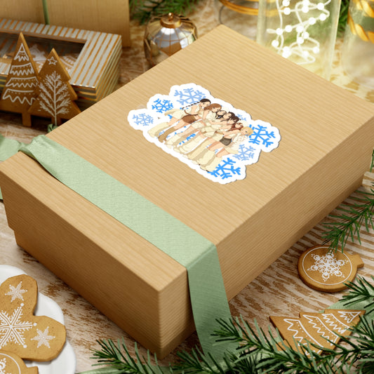 Winter Theme Kiss-Cut Stickers, Anime Style Decor, Laptop Decals, Snowflake Stickers, Pop Culture Accessories, Gift for Fans
