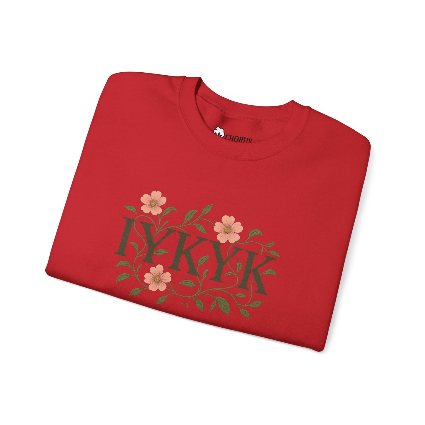 Floral IYKYK Crewneck Sweatshirt, Cozy Sweatshirt, Unisex Apparel, Gift for Her, Spring Fashion, Everyday Casual Wear