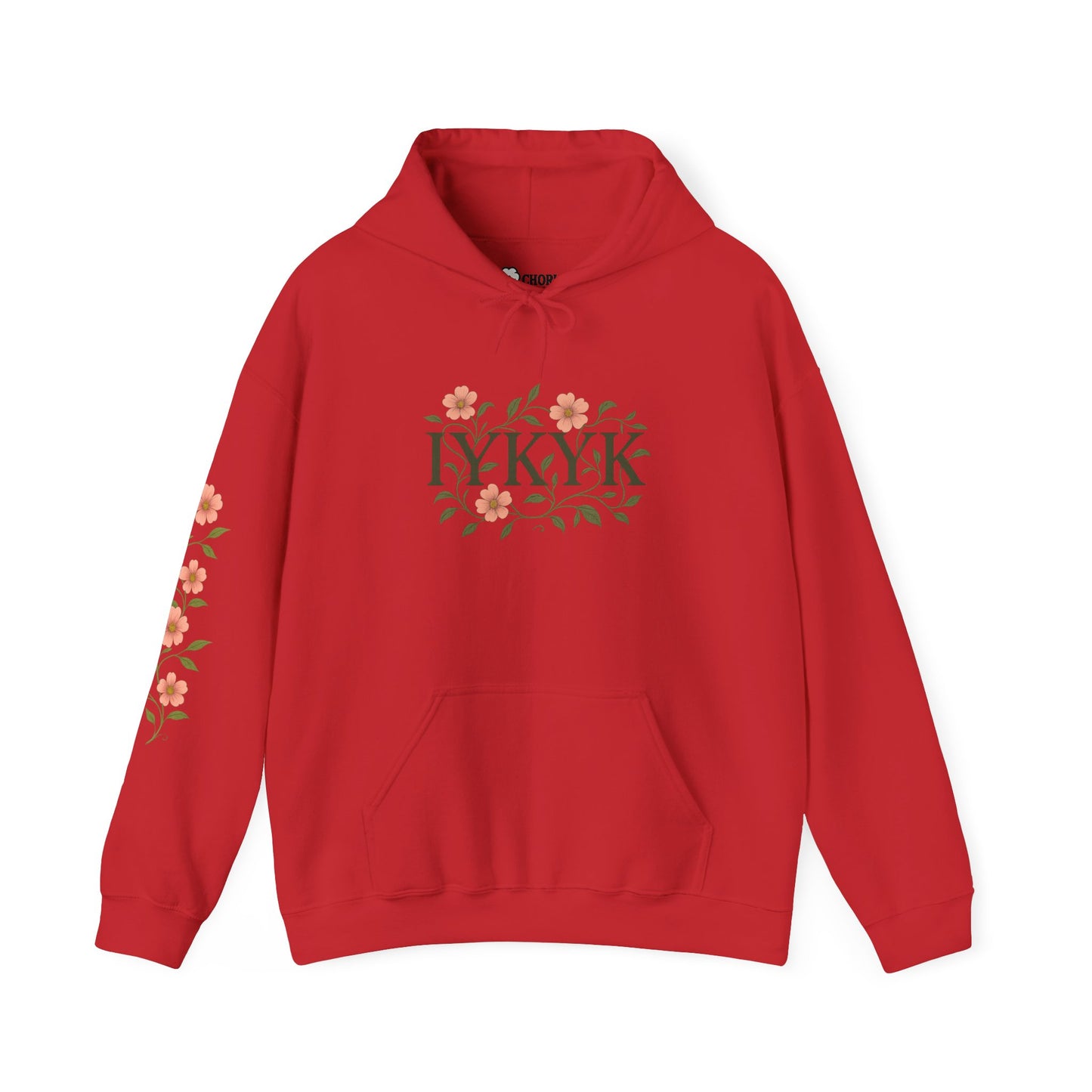 IYKYK Floral Hoodie | Cozy Unisex Sweatshirt for All Seasons, Gifts for Friends, Birthday, Everyday Wear, Flower Design